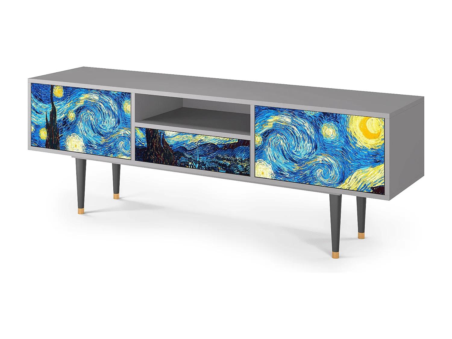 Meuble TV - 170х59х41 cm - T6 - The Starry Night  , Gris