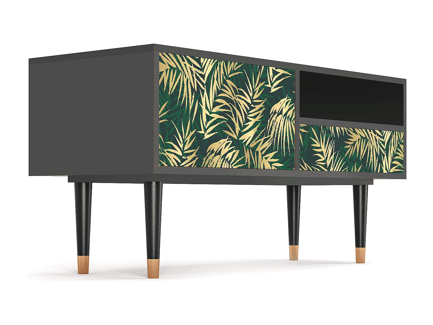 Mueble de TV - 115х59х48 cm - T3 - Sunny Palm Tree, Antracita