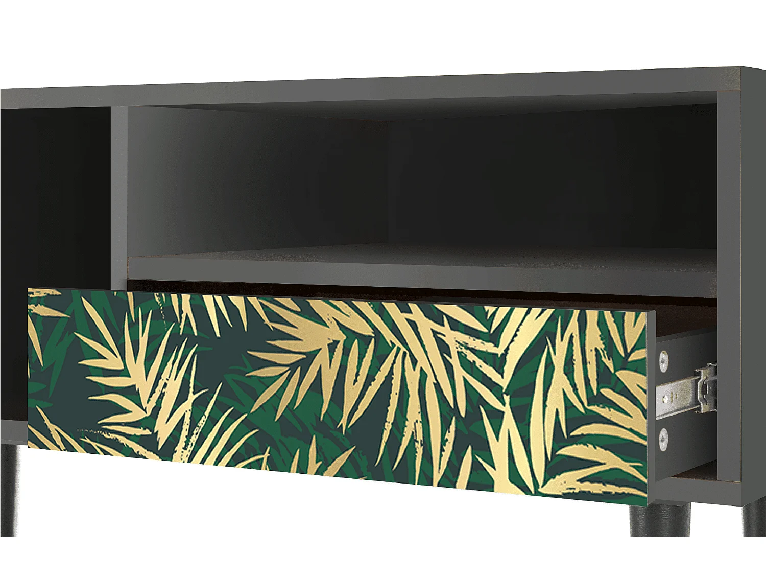 Mueble de TV - 115х59х48 cm - T3 - Sunny Palm Tree, Antracita