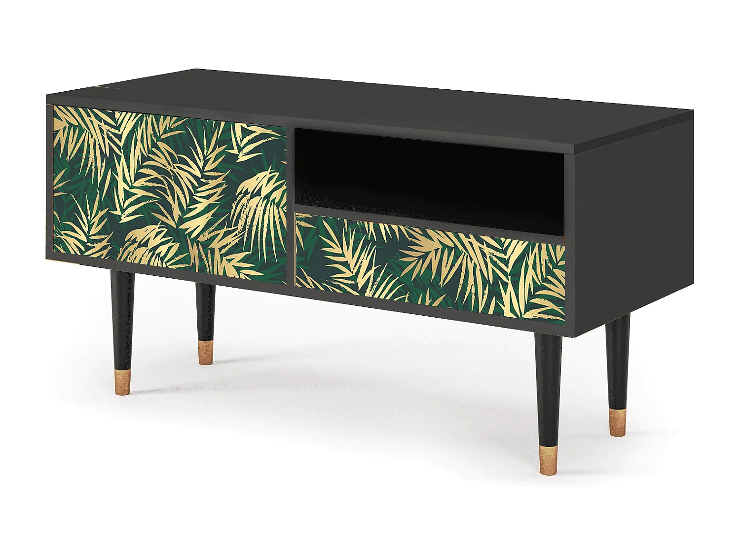 Meuble TV - 115х59х48 cm - T3 - Sunny Palm Tree, Anthracite