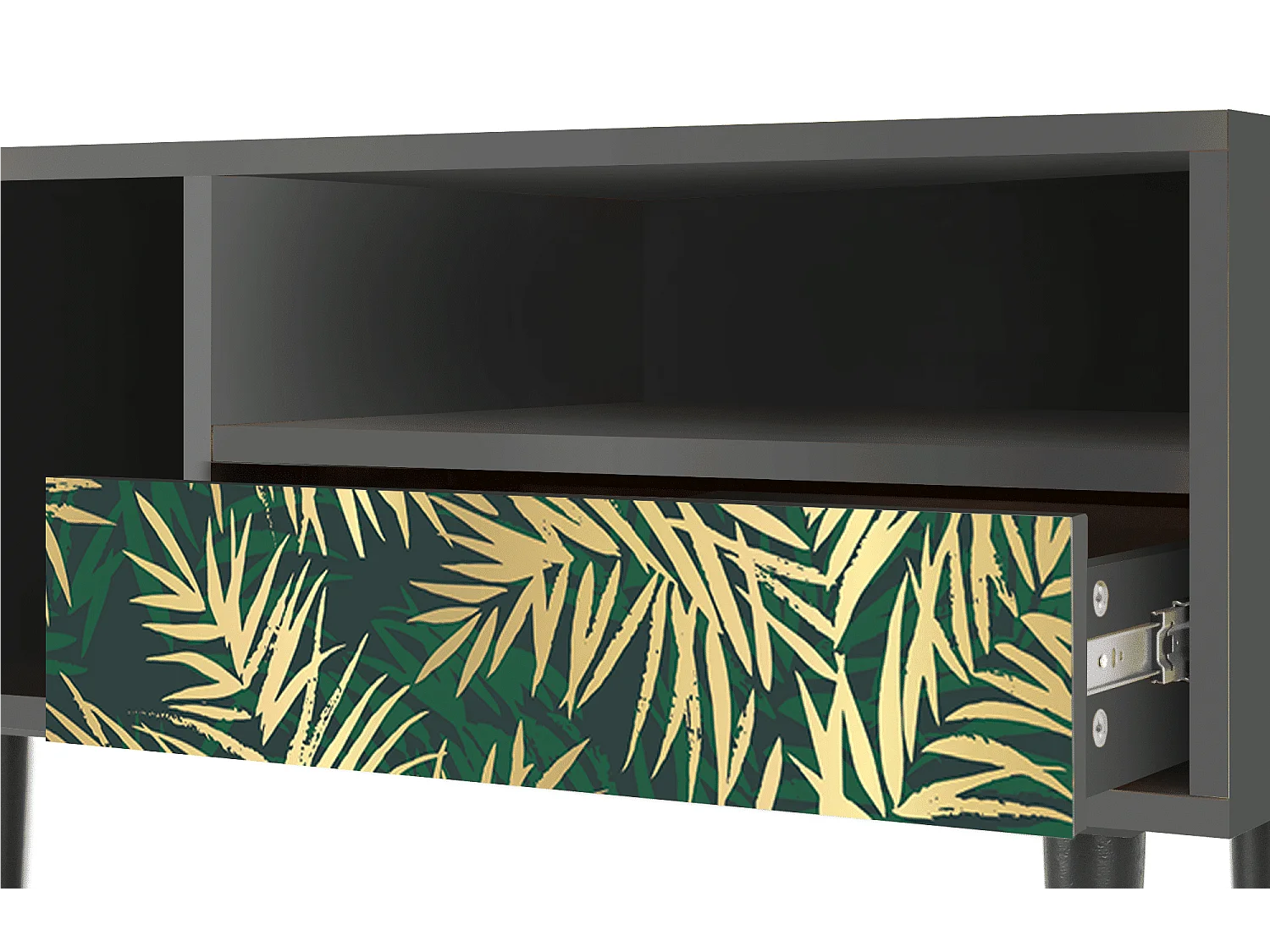 Meuble TV - 115х59х48 cm - T3 - Sunny Palm Tree, Anthracite