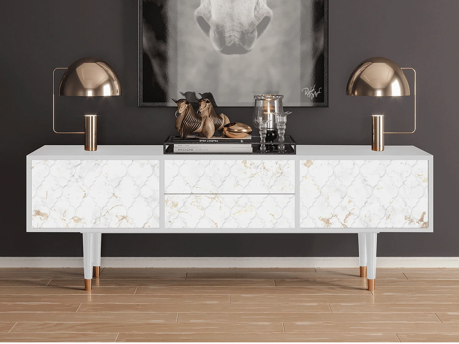 Meuble TV - 170х59х48 cm - T4 - Sweet Cotton, Blanc