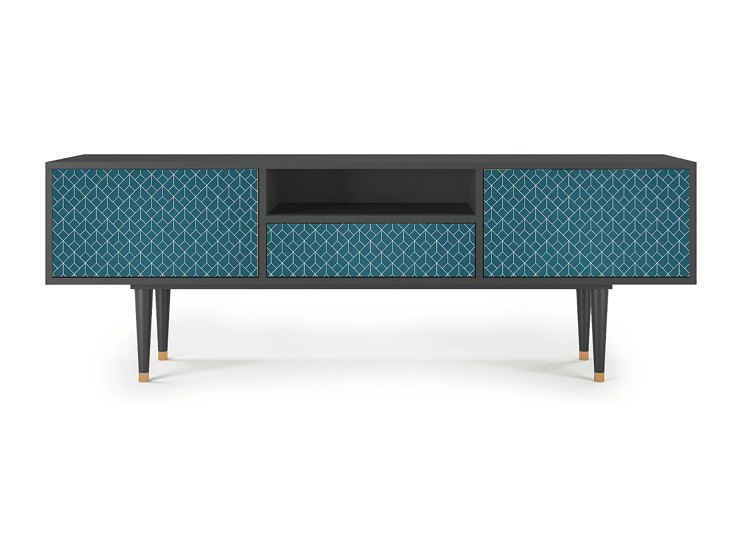 TV-meubel - 170х59х41 cm - T6 - Turquoise Geometry, Antraciet