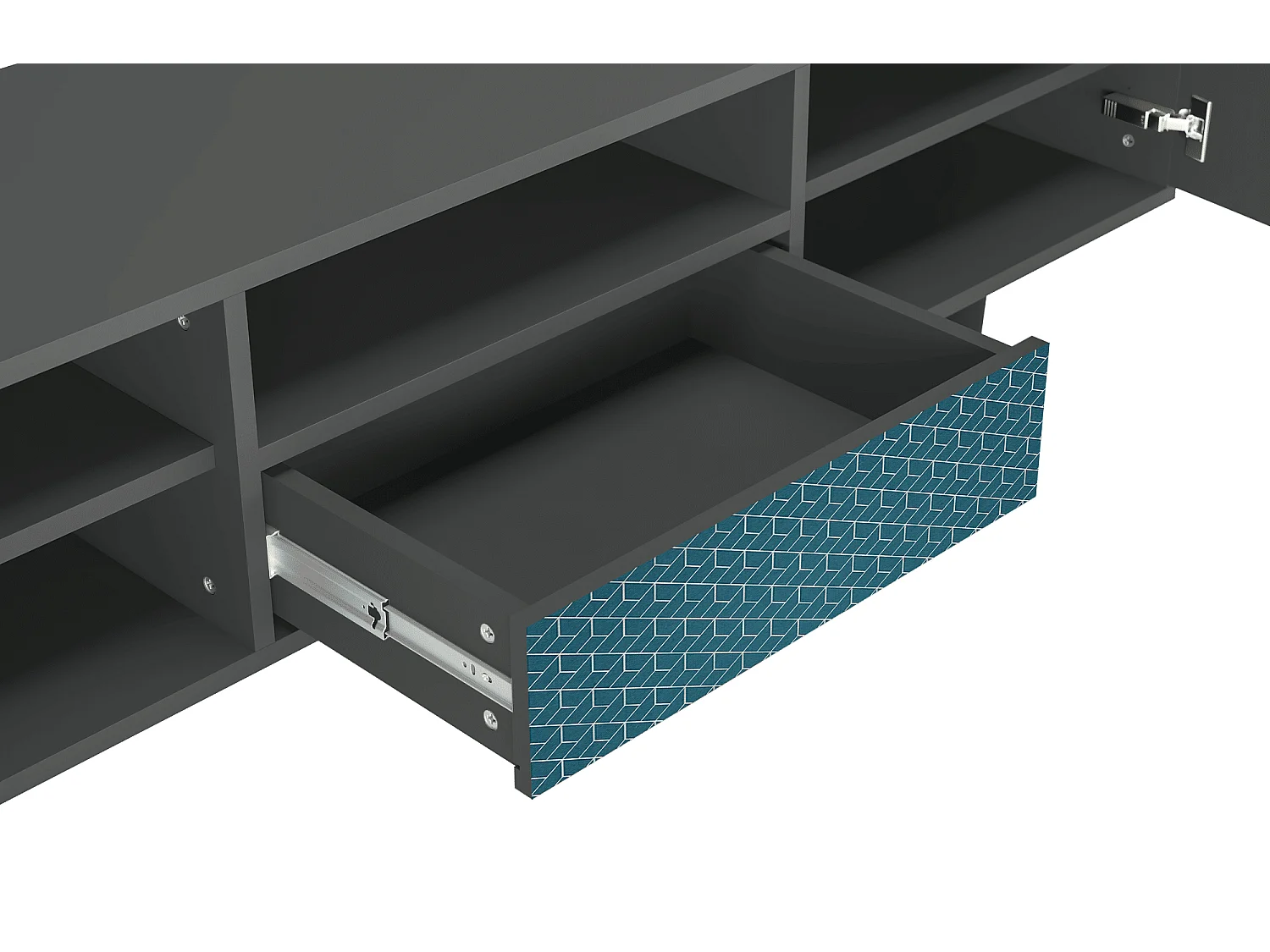 TV-meubel - 170х59х41 cm - T6 - Turquoise Geometry, Antraciet