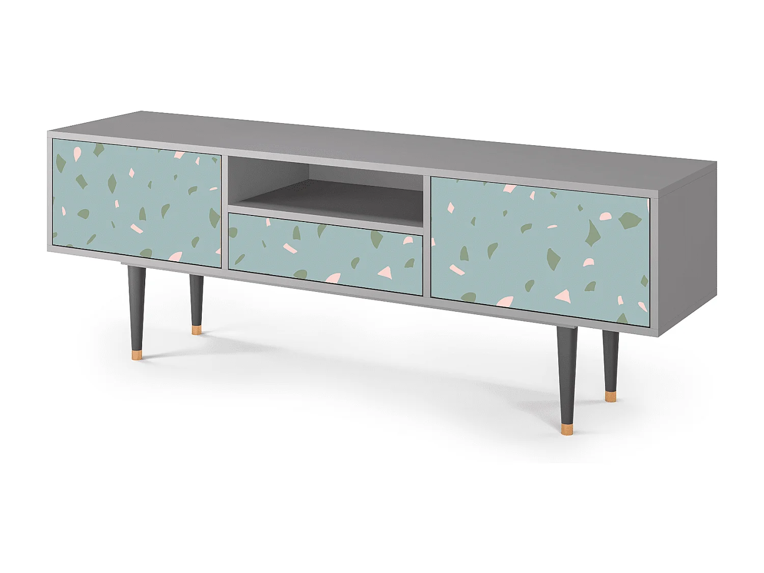 Meuble TV - 170х59х41 cm - T6 - Blue Drops, Gris