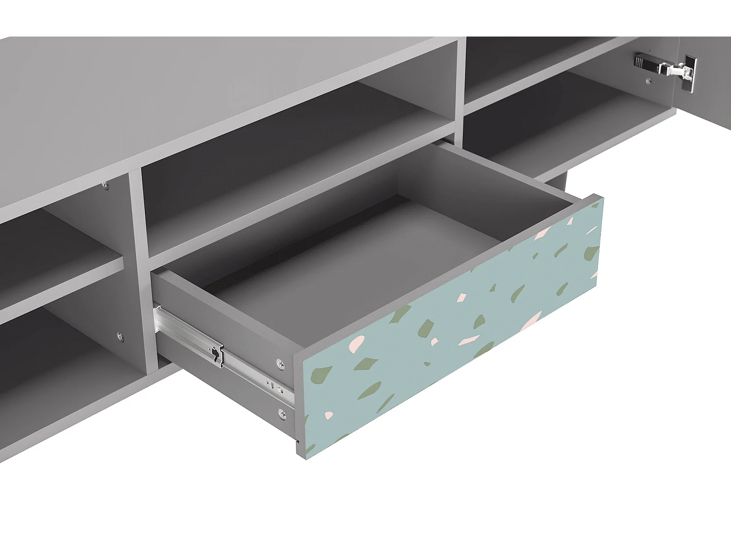 Meuble TV - 170х59х41 cm - T6 - Blue Drops, Gris