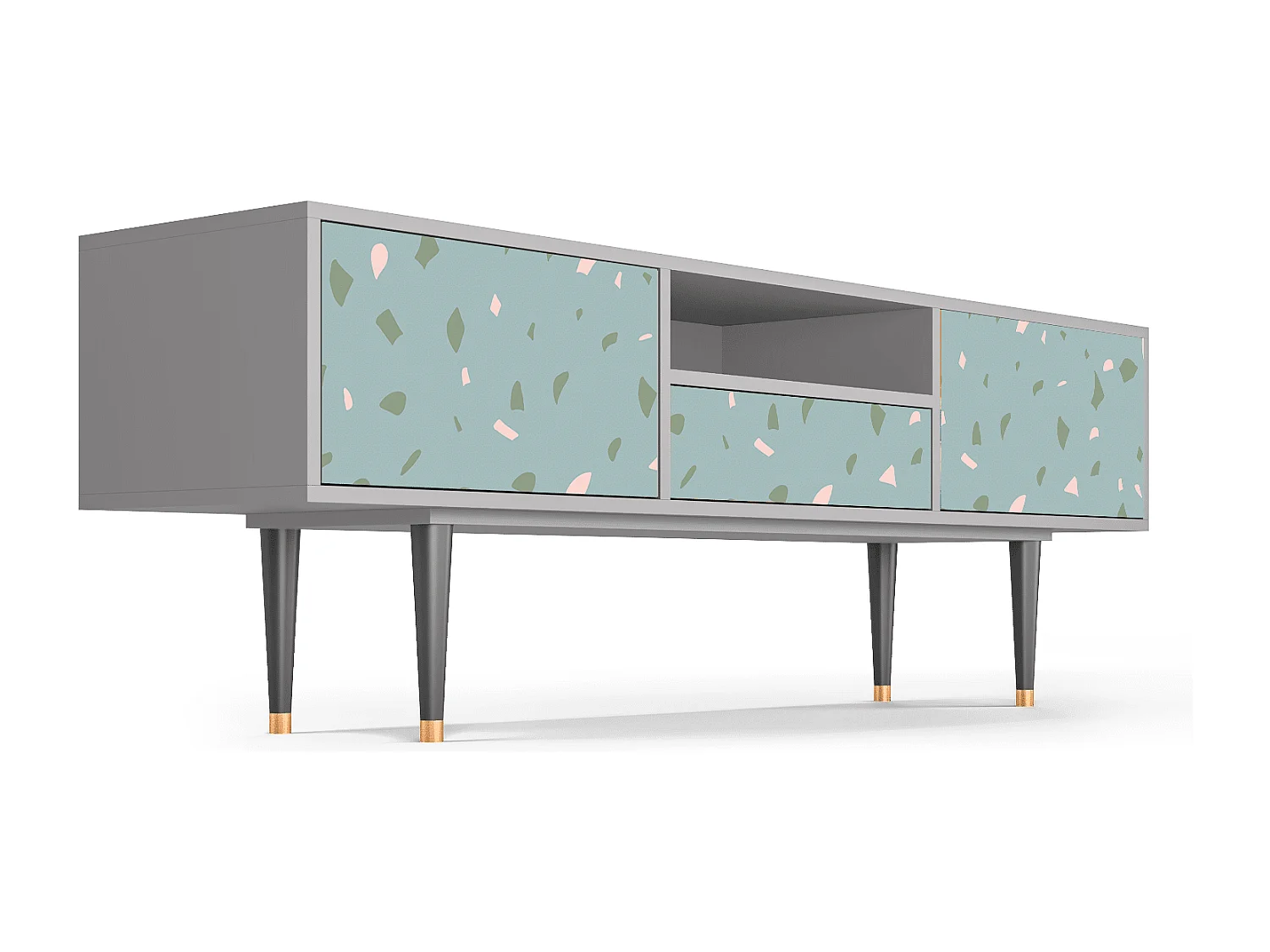 Meuble TV - 170х59х41 cm - T6 - Blue Drops, Gris