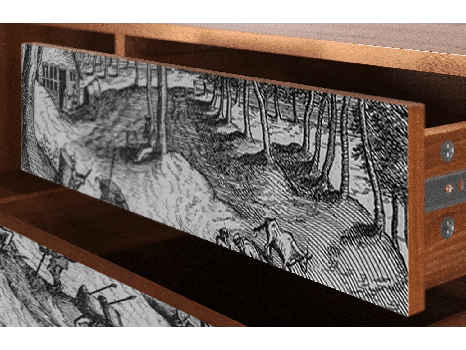 Mobile TV - 170х59х48 cm - T4 - Rusticorum, Noce