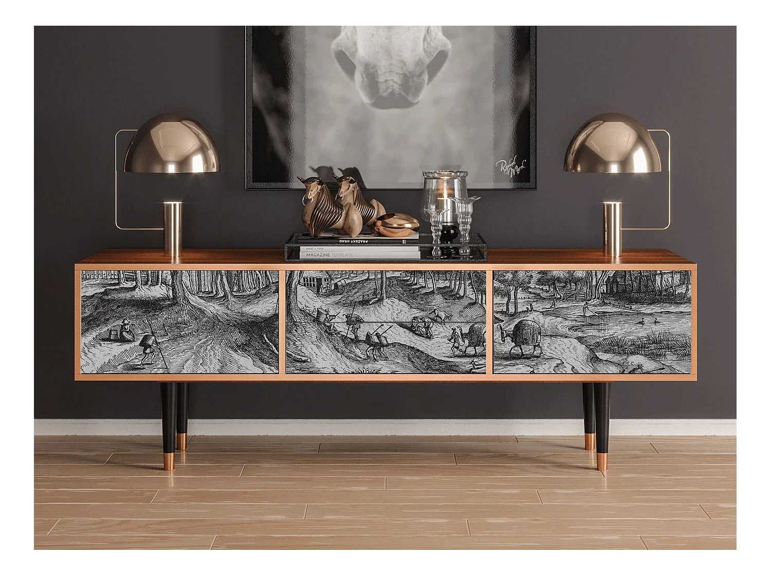 Meuble TV - 170х59х48 cm - T4 - Rusticorum, Noyer