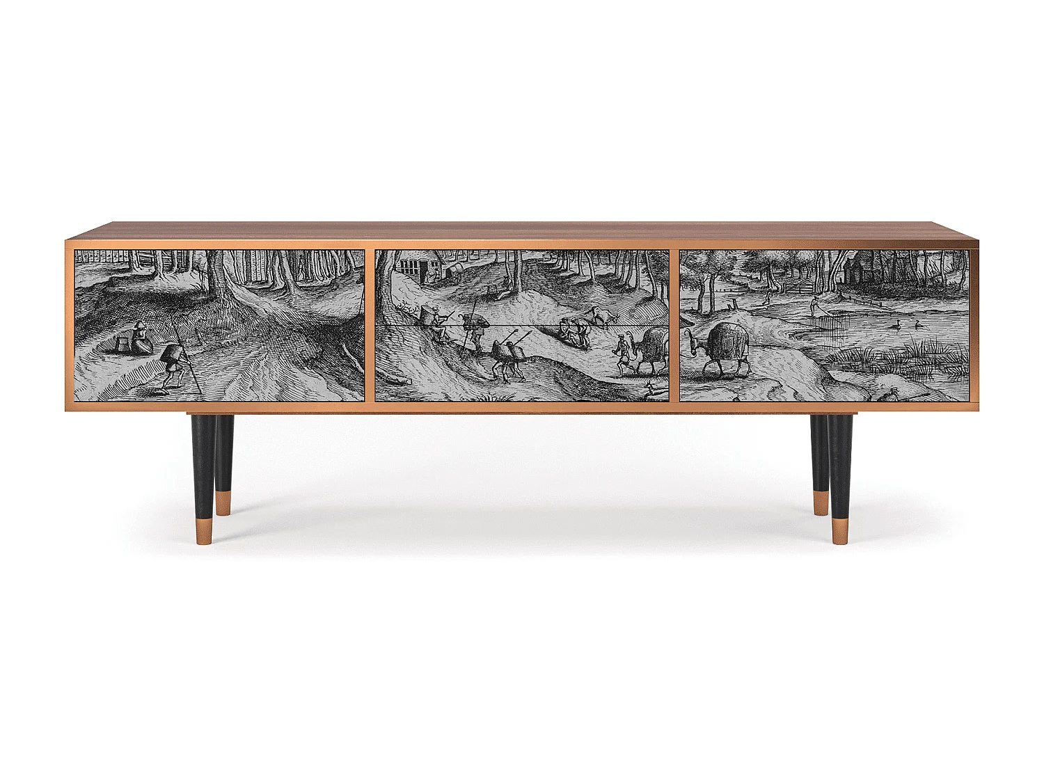 Meuble TV - 170х59х48 cm - T4 - Rusticorum, Noyer