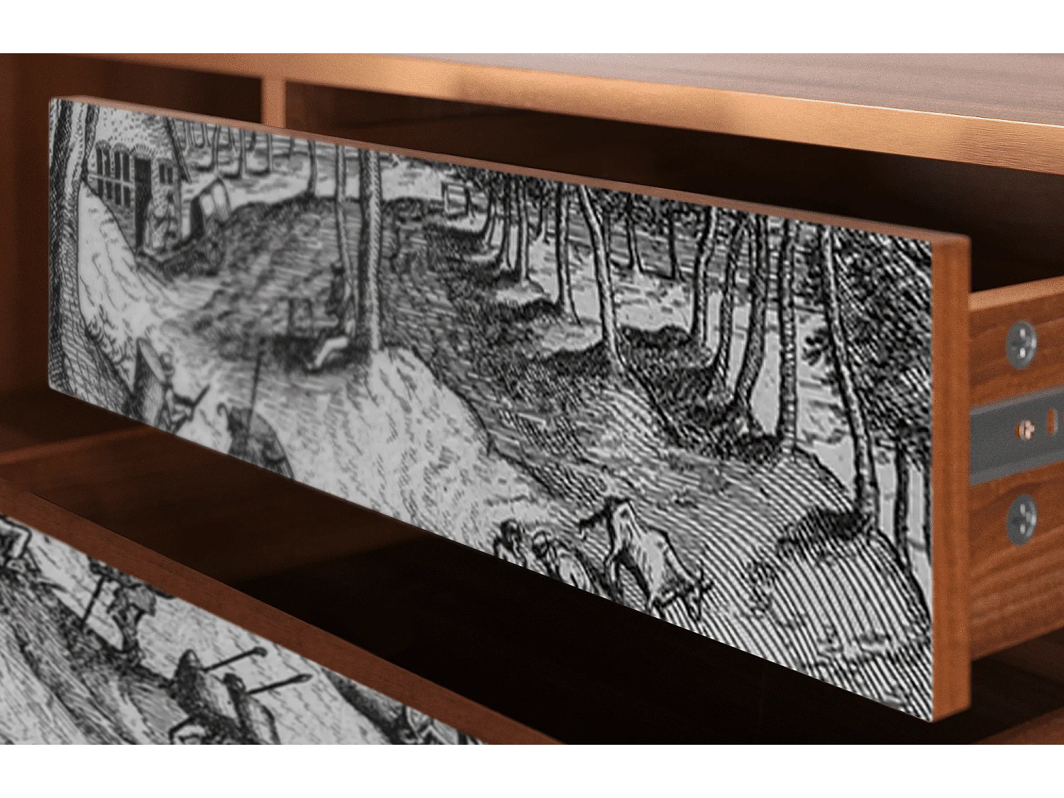 Szafka RTV - 170х59х48 cm - T4 - Rusticorum, Orzech