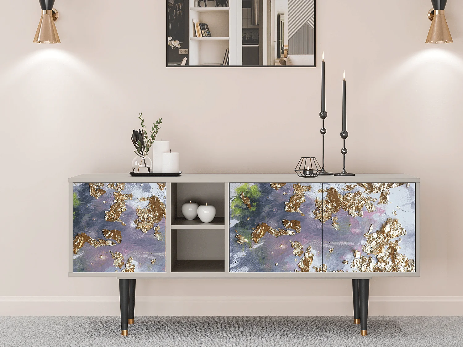 TV-meubel - 150х69х41 cm - T5 - Planet Earth, Zand