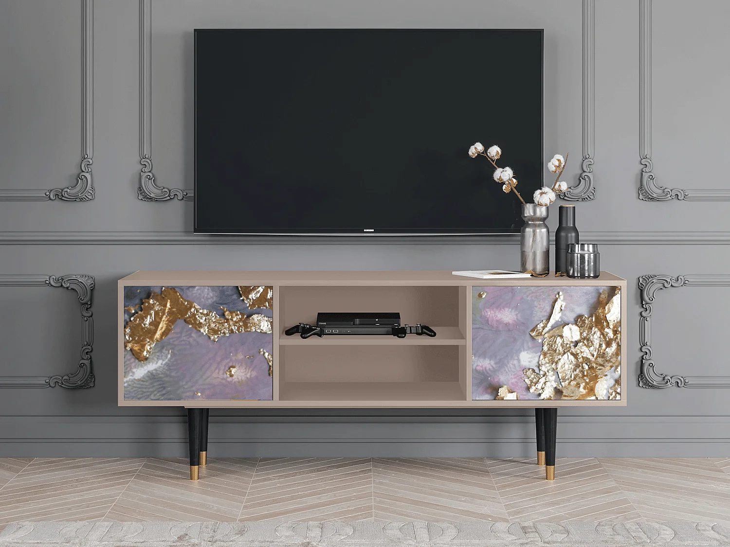 Mobile TV - 170х69х48 cm - T2 - Planet Earth, Latte