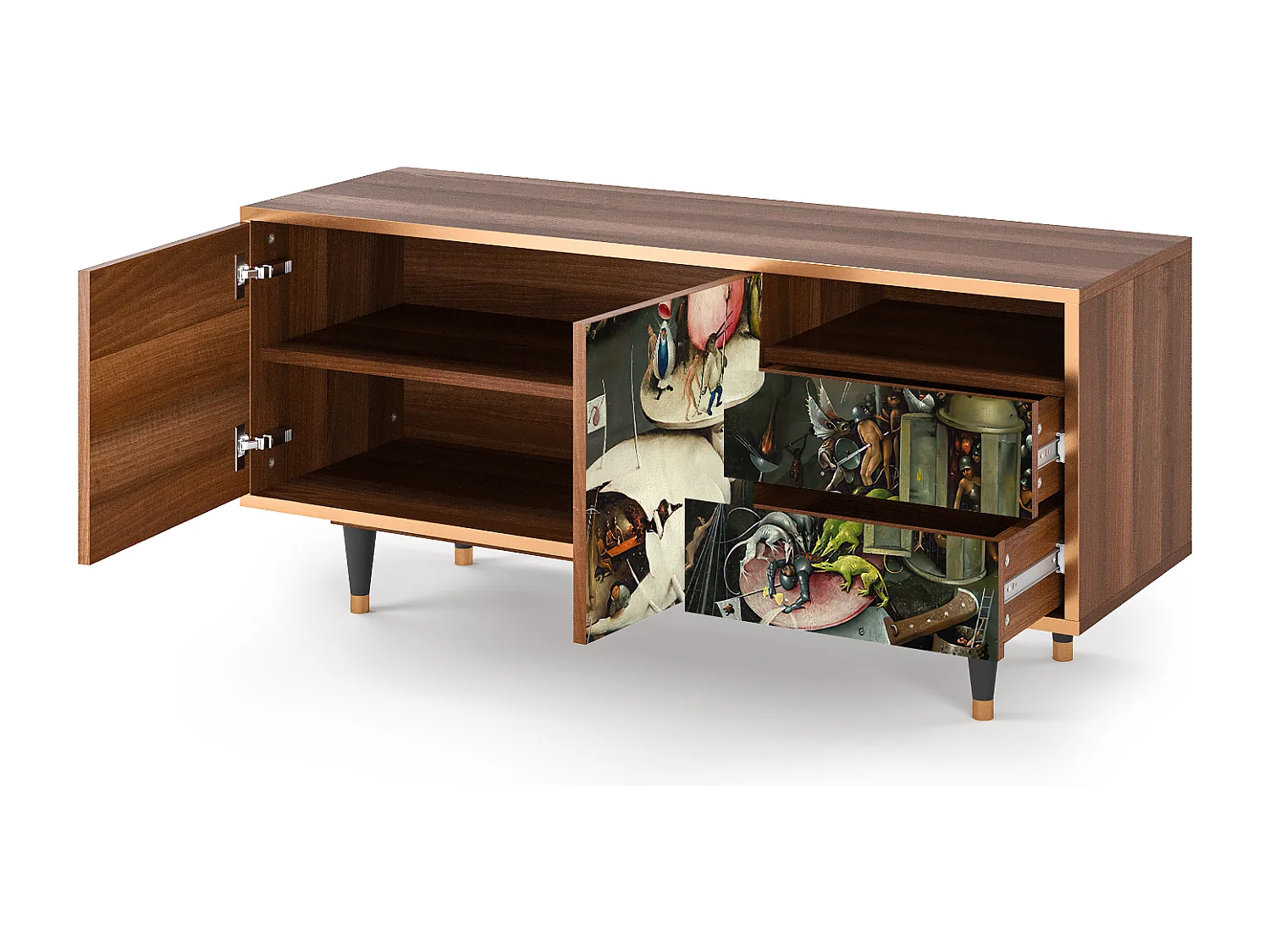 TV-meubel - 125х56х41 cm - T7 - The Garden 2, Walnoot