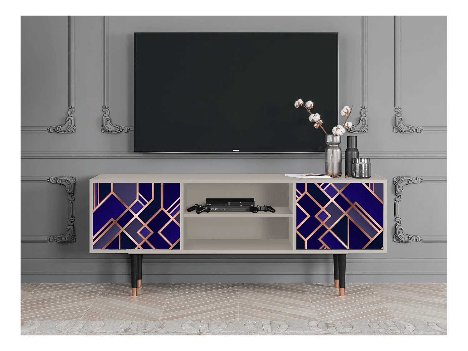 Mueble de TV - 170х69х48 cm - T2 - Aquamarine Getsby, Arena