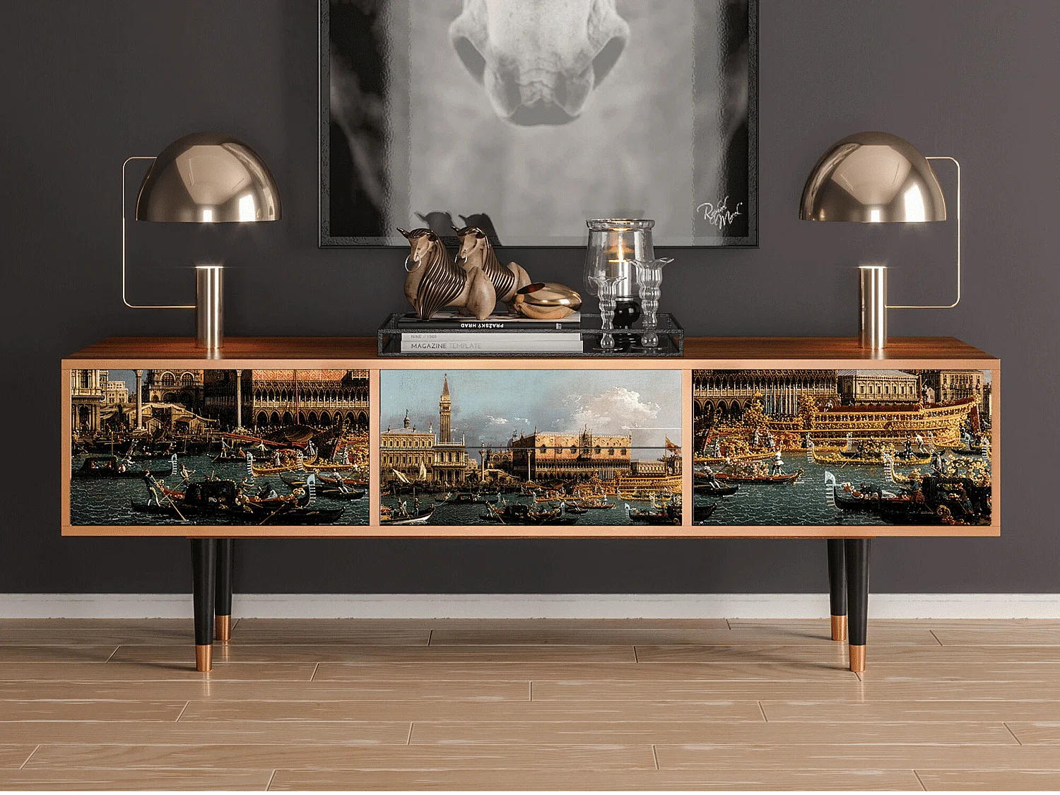 Meuble TV - 170х59х48 cm - T4 - The Bucintoro, Noyer