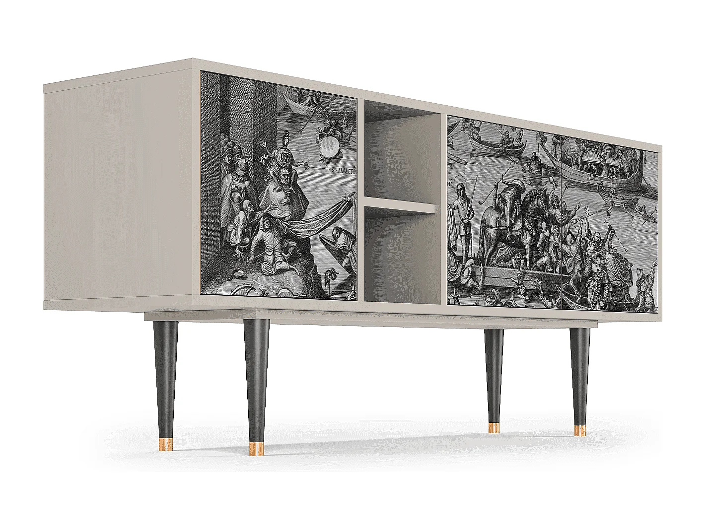 Szafka RTV - 150х69х41 cm - T5 - Saint Martin, Piaskowy