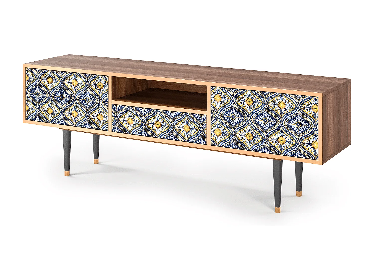 Mueble de TV - 170х59х41 cm - T6 - Illusory Pattern, Nogal