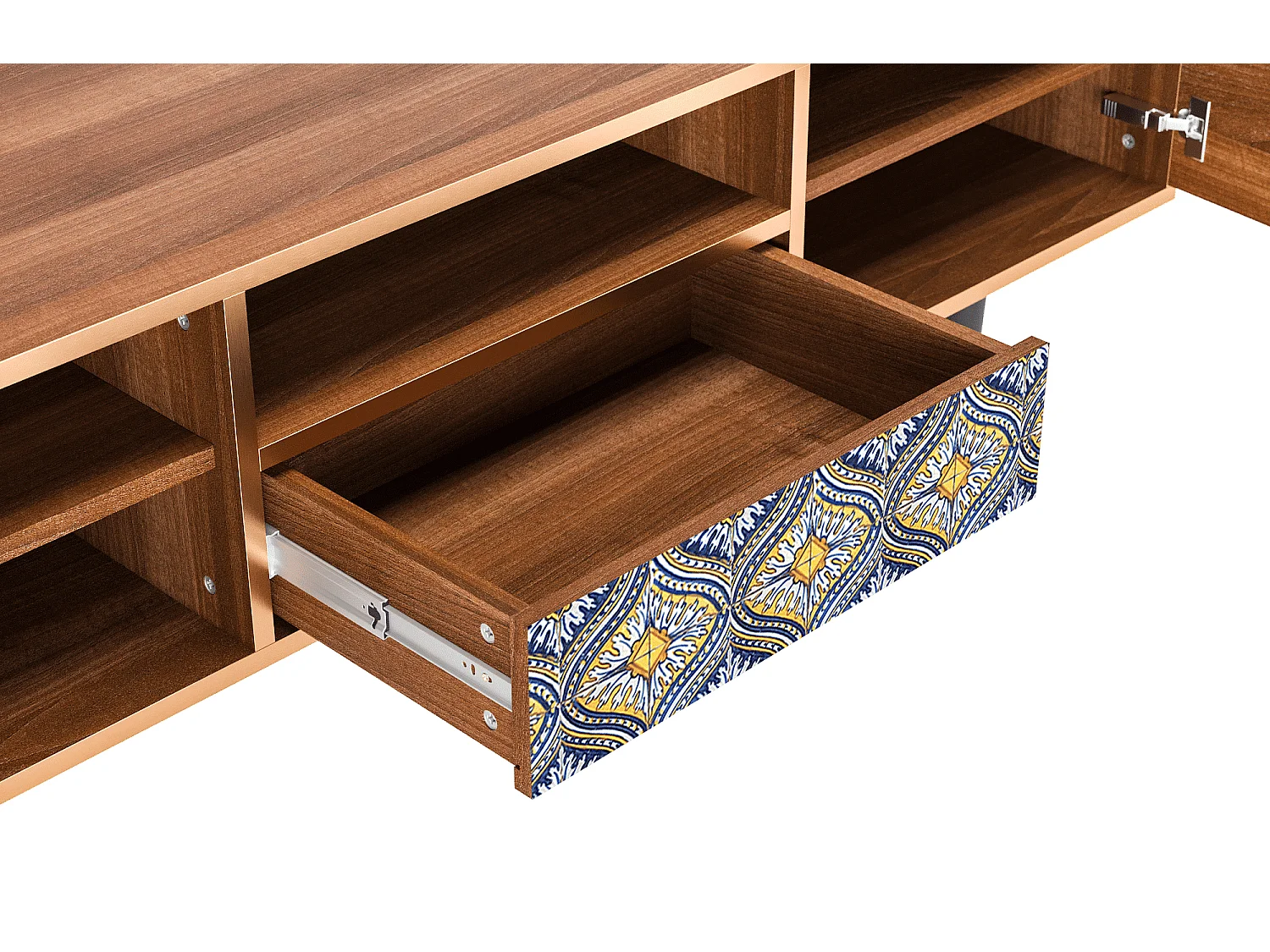 Mueble de TV - 170х59х41 cm - T6 - Illusory Pattern, Nogal