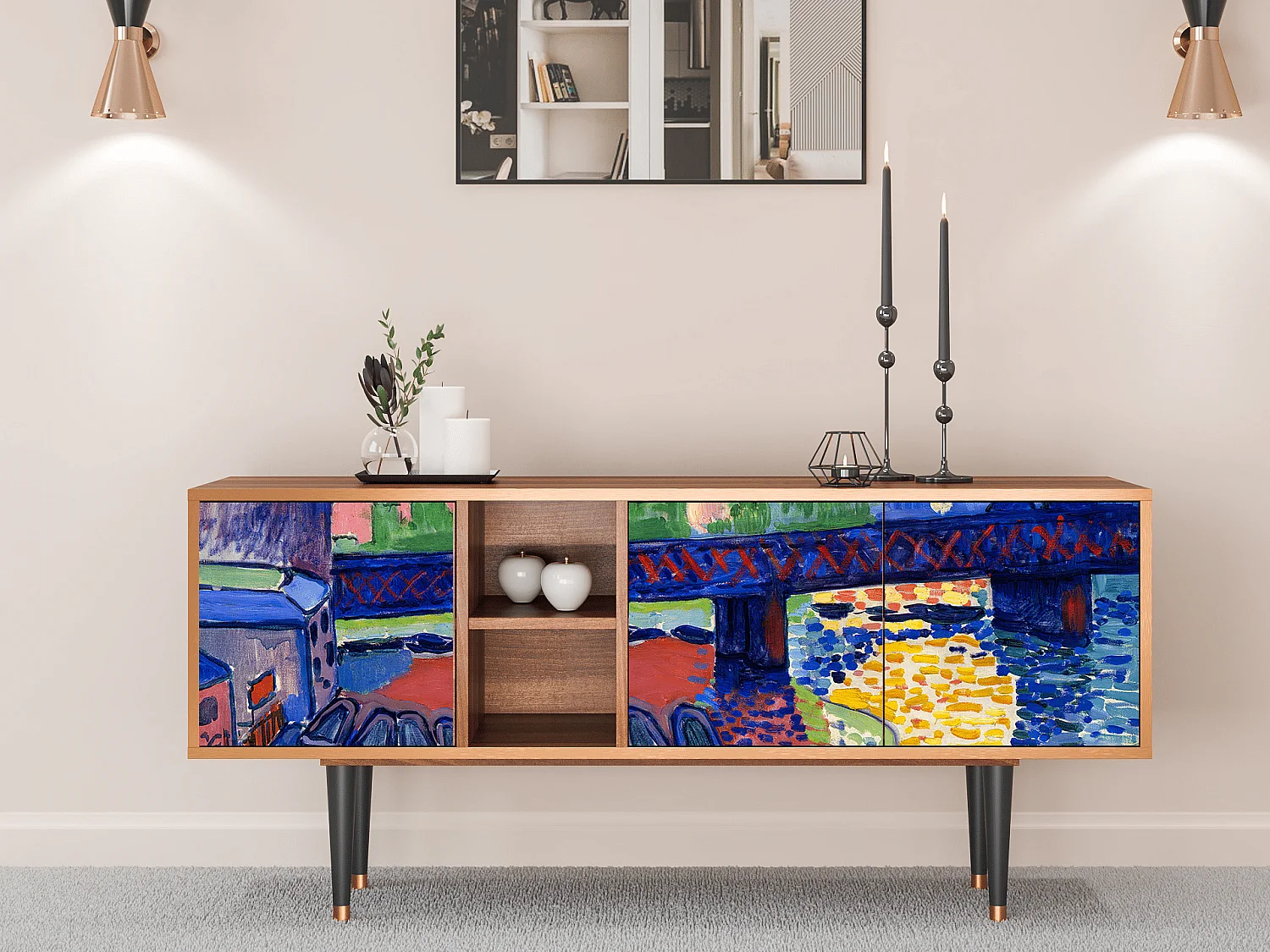 Meuble TV - 150х69х41 cm - T5 - Charing Cross Bridge, Noyer