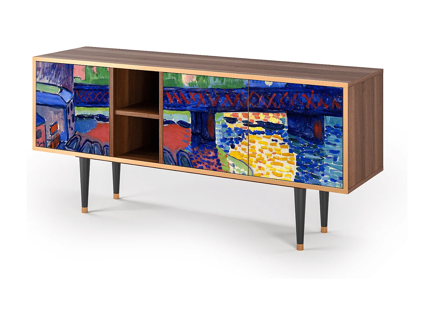 Meuble TV - 150х69х41 cm - T5 - Charing Cross Bridge, Noyer