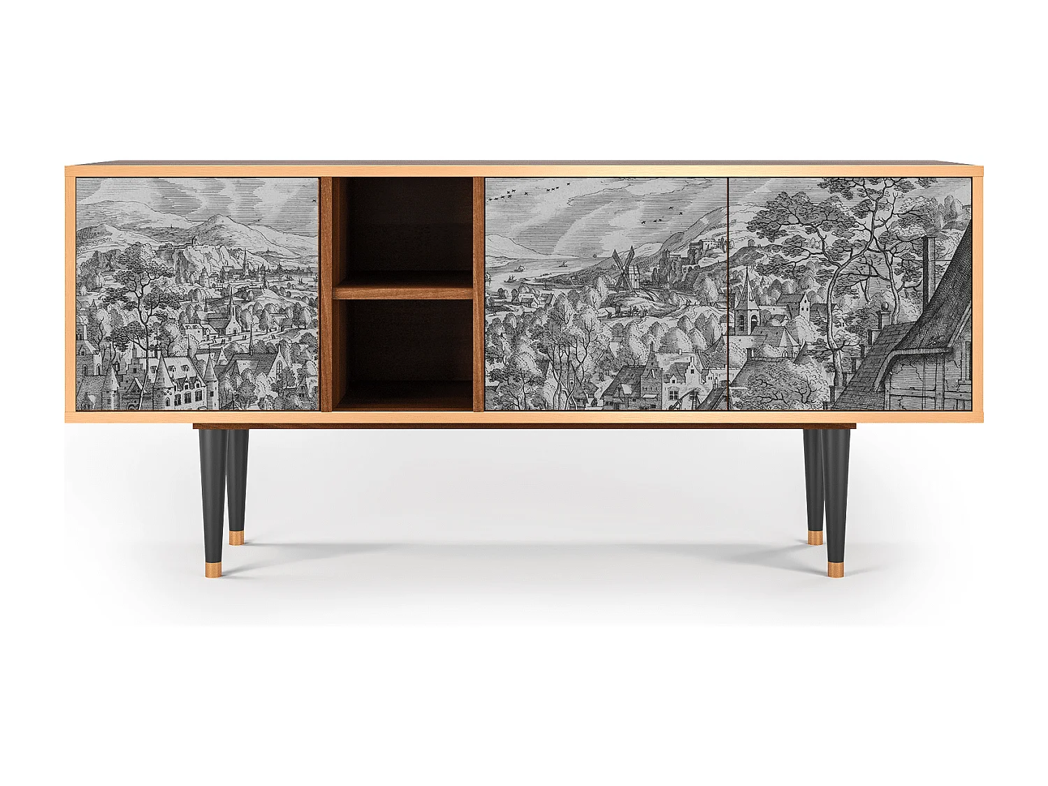 Mobile TV - 150х69х41 cm - T5 - Bird Dropping, Noce