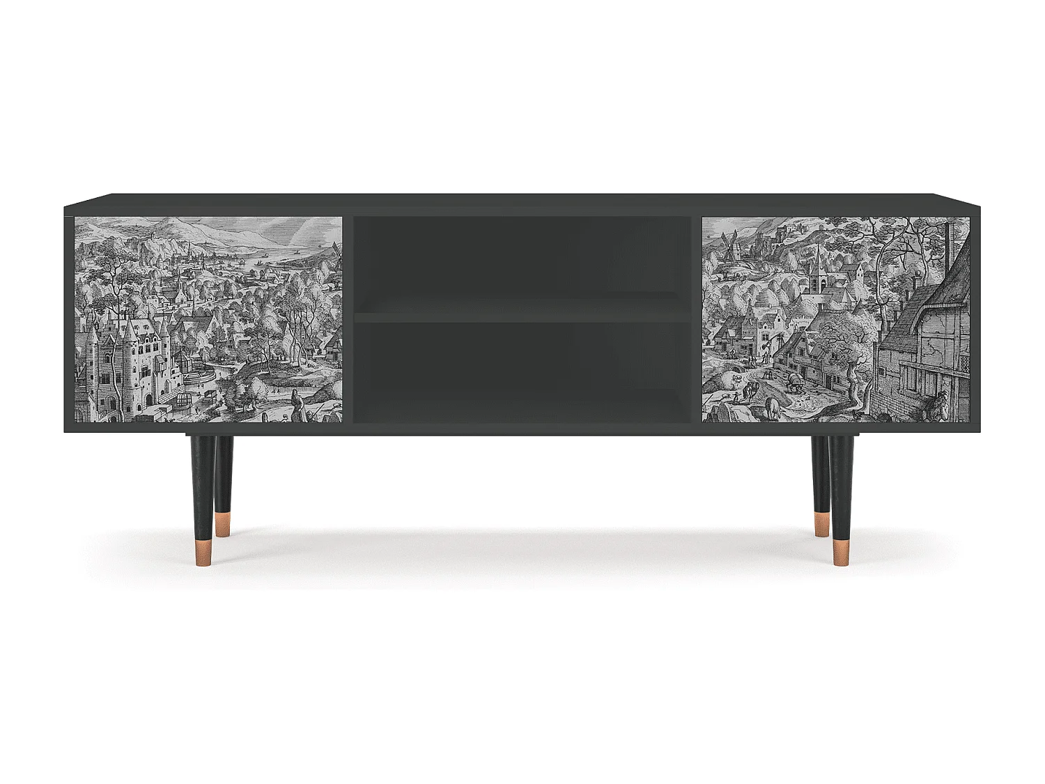 Mobile TV - 170х69х48 cm - T2 - Bird Dropping, Antracite