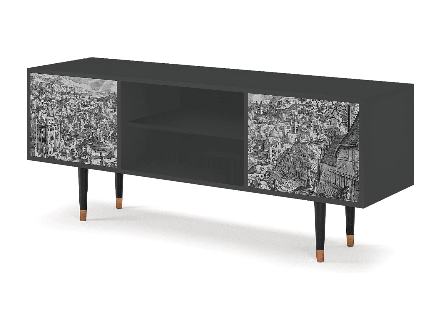 Mobile TV - 170х69х48 cm - T2 - Bird Dropping, Antracite