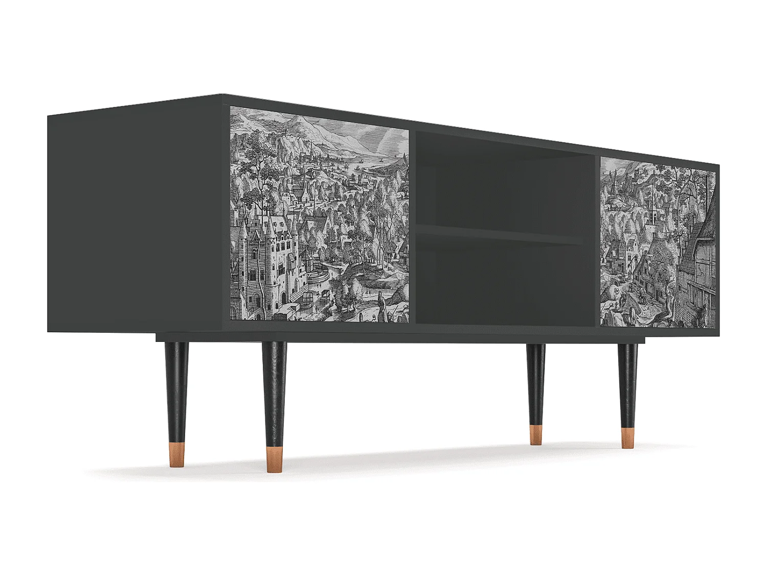 Mobile TV - 170х69х48 cm - T2 - Bird Dropping, Antracite