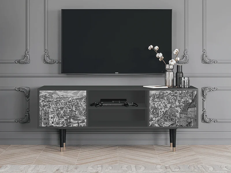 Mobile TV - 170х69х48 cm - T2 - Bird Dropping, Antracite