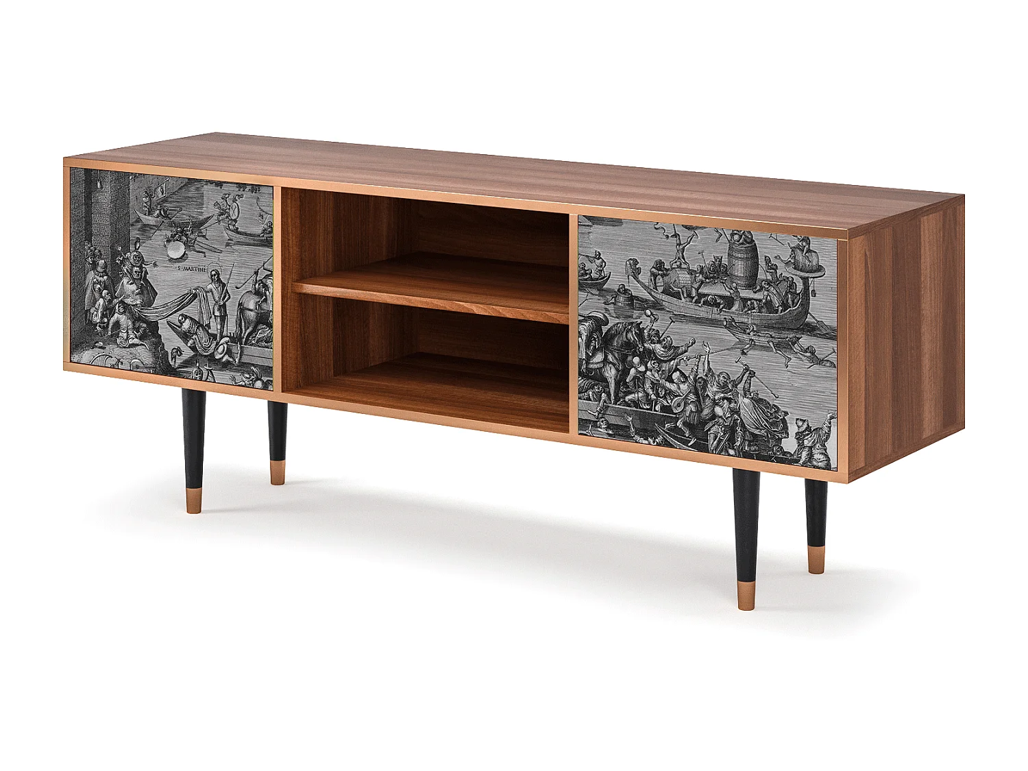 Mueble de TV - 170х69х48 cm - T2 - Saint Martin, Nogueira