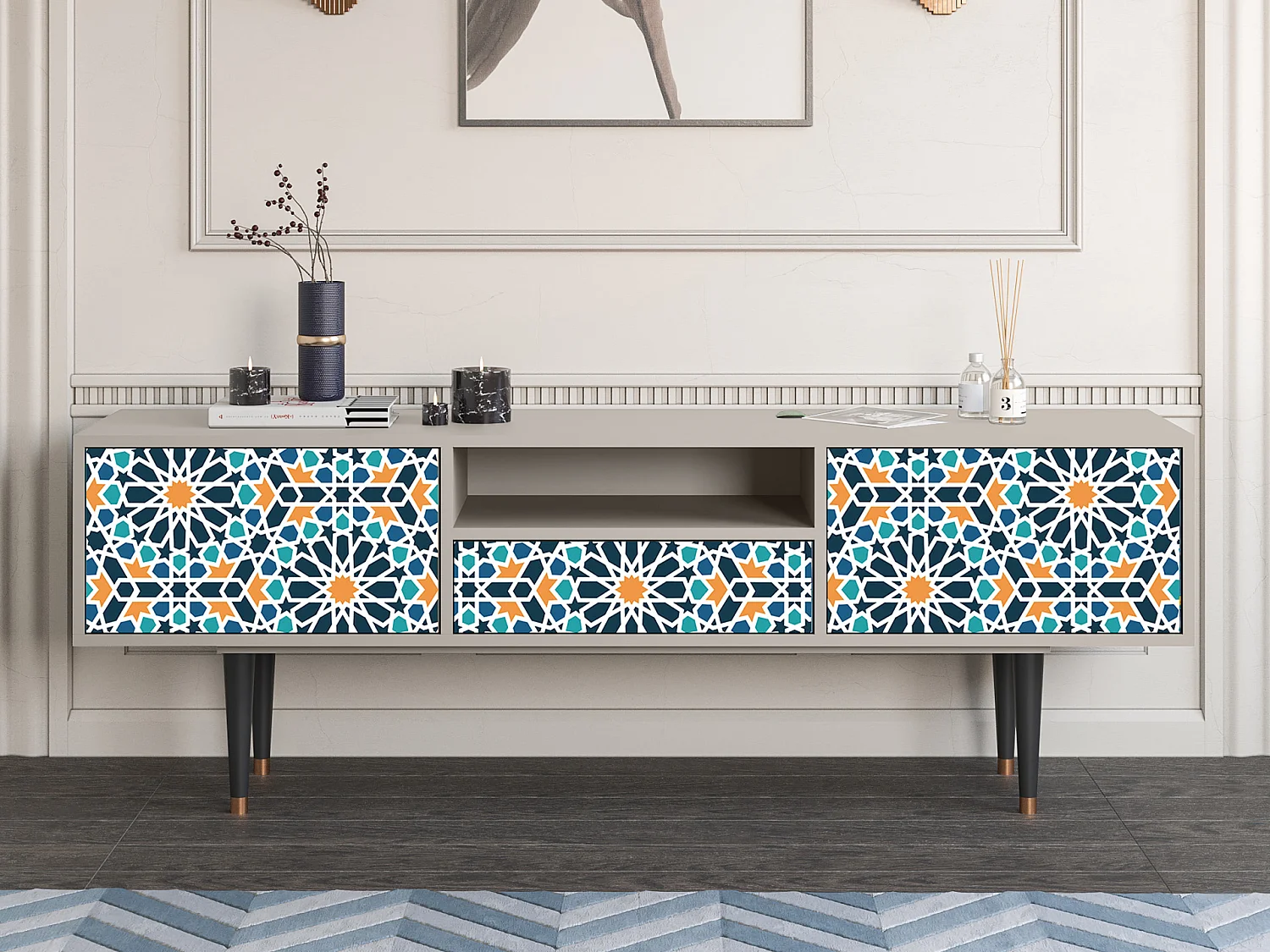 TV-meubel - 170х59х41 cm - T6 - Kaleidoscope, Zand