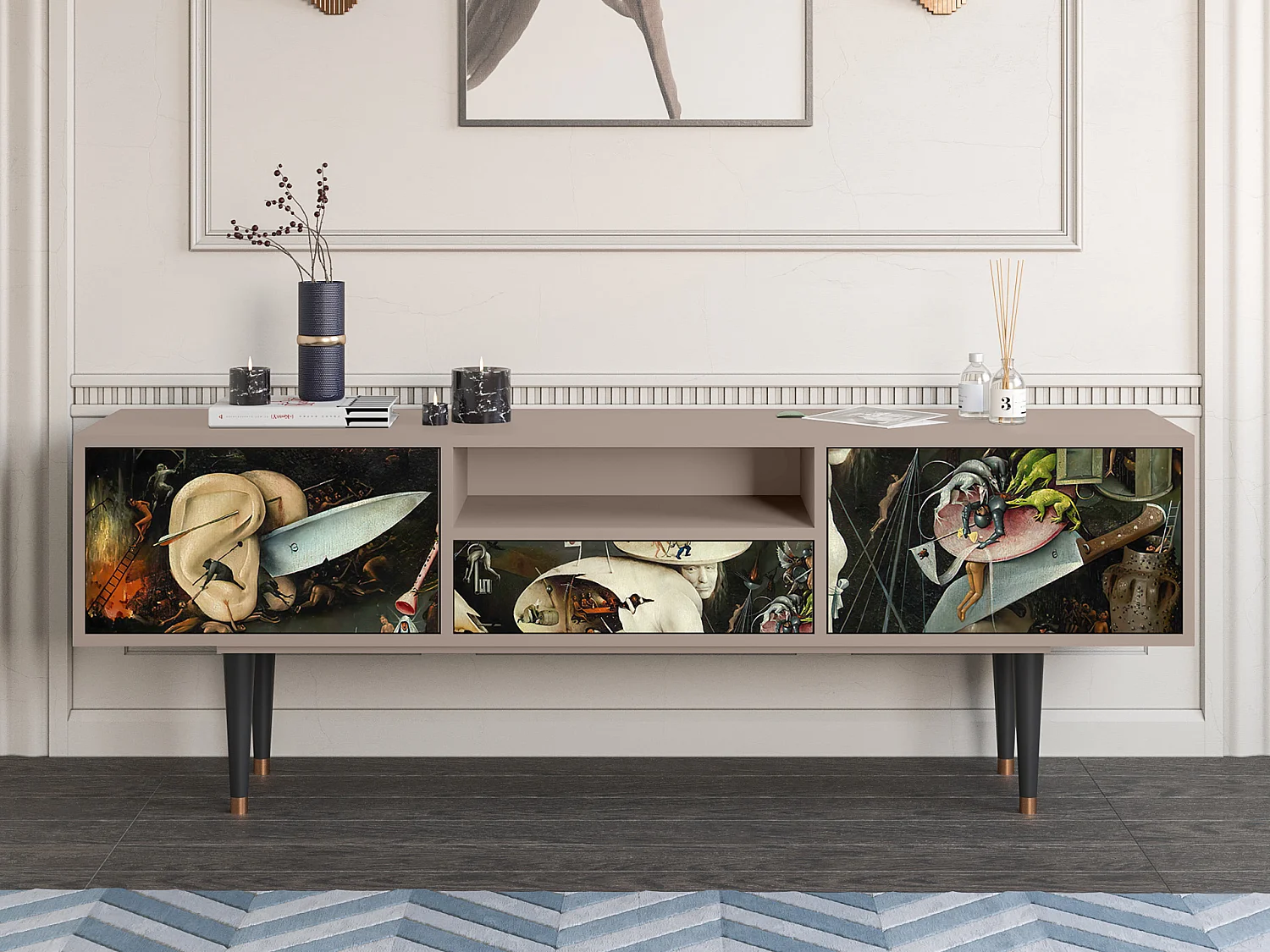 Mobile TV - 170х59х41 cm - T6 - The Garden 2, Latte