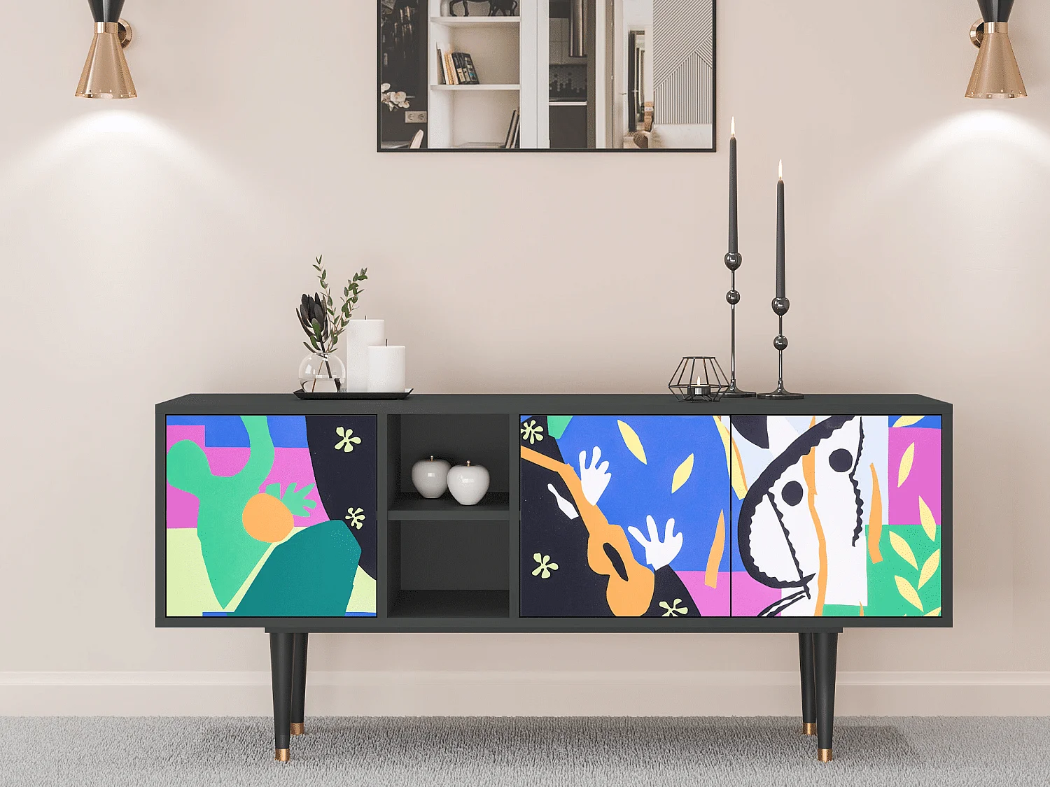 TV-meubel - 150х69х41 cm - T5 - La Tristesse du Roi, Antraciet