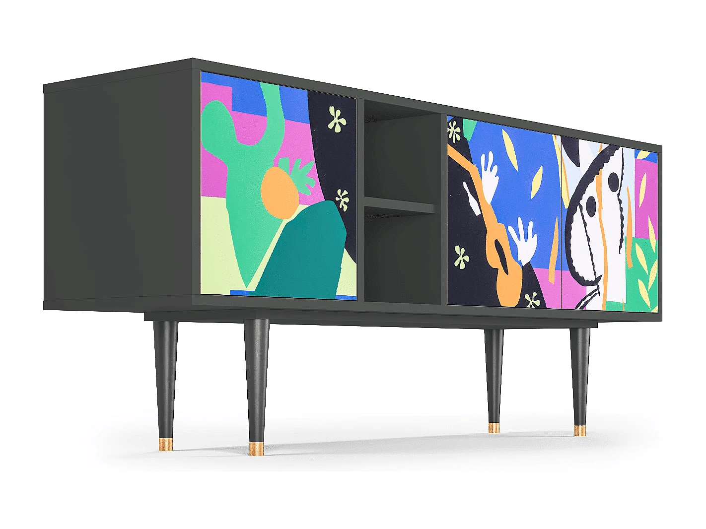 TV-meubel - 150х69х41 cm - T5 - La Tristesse du Roi, Antraciet