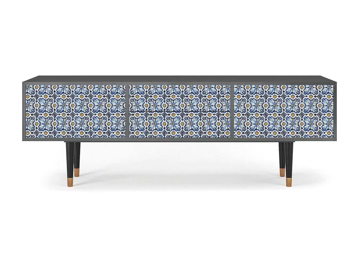 Mueble de TV - 170х59х48 cm - T4 - Lovely Cornflowers, Antracite