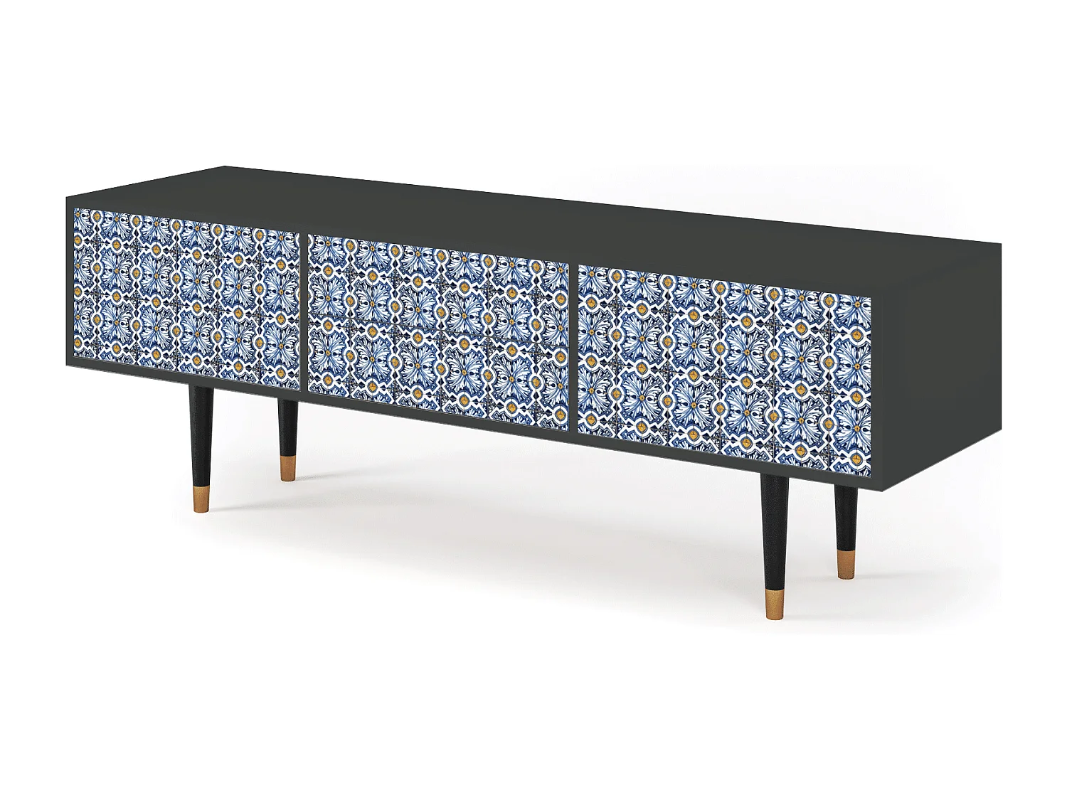 Mueble de TV - 170х59х48 cm - T4 - Lovely Cornflowers, Antracite