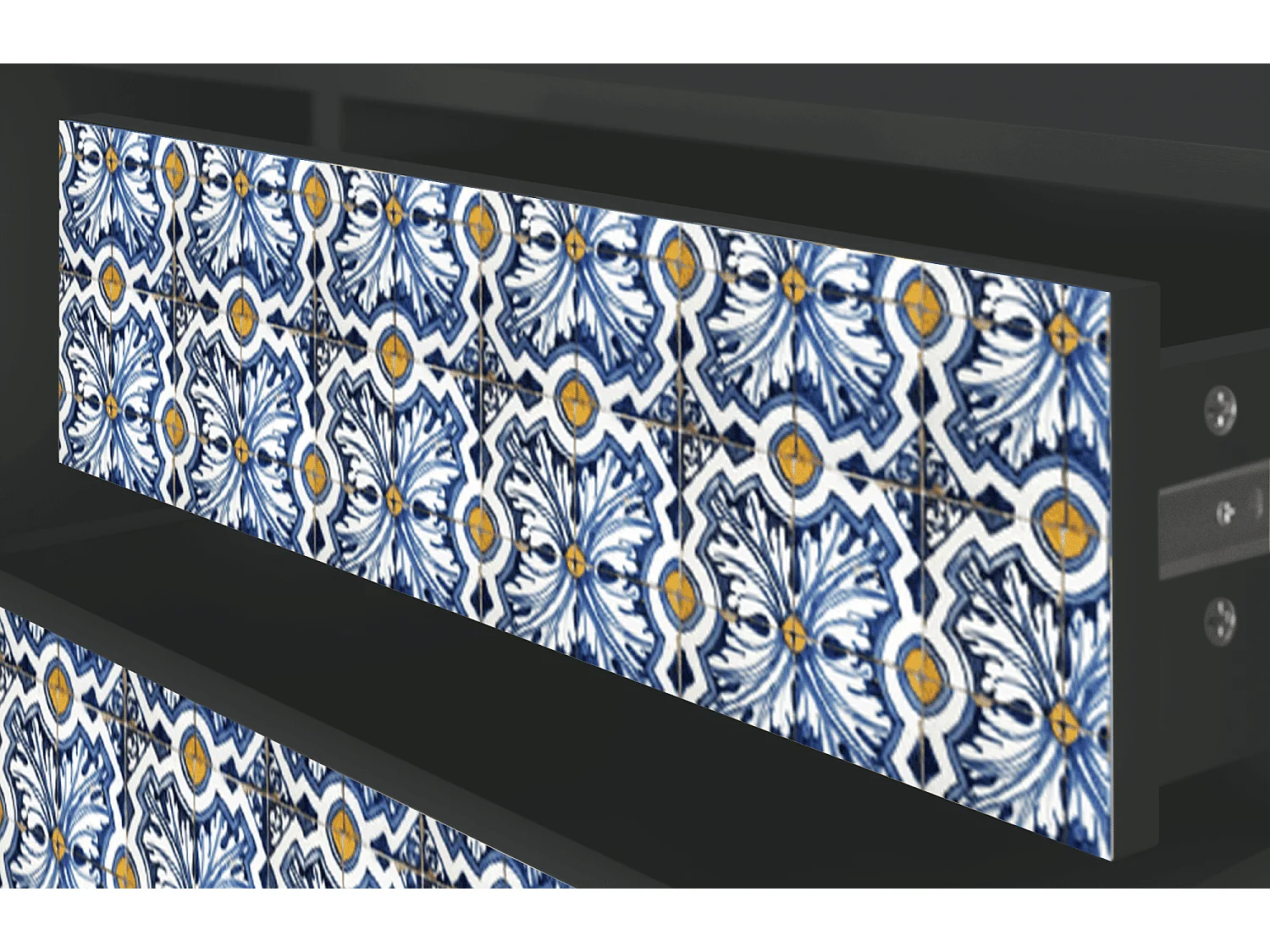 Mueble de TV - 170х59х48 cm - T4 - Lovely Cornflowers, Antracite