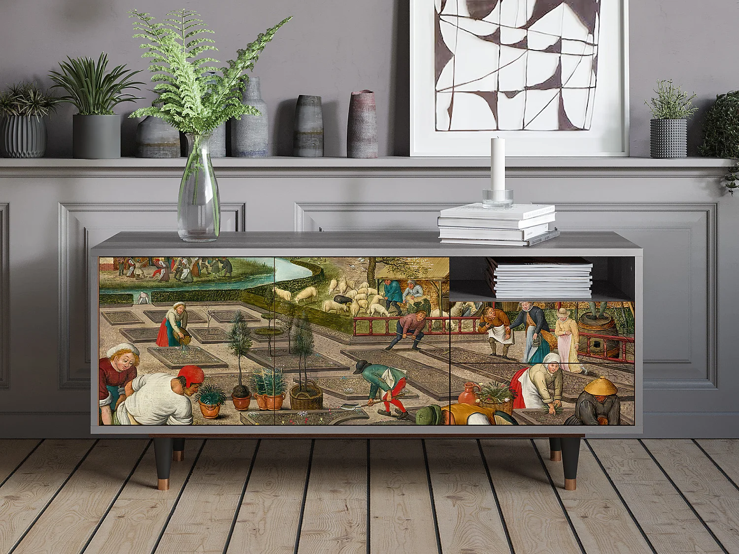 TV-Möbel - 125х56х41 cm - T7 - The Younger - Spring, Grau