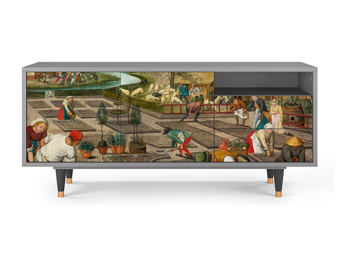 TV-Möbel - 125х56х41 cm - T7 - The Younger - Spring, Grau