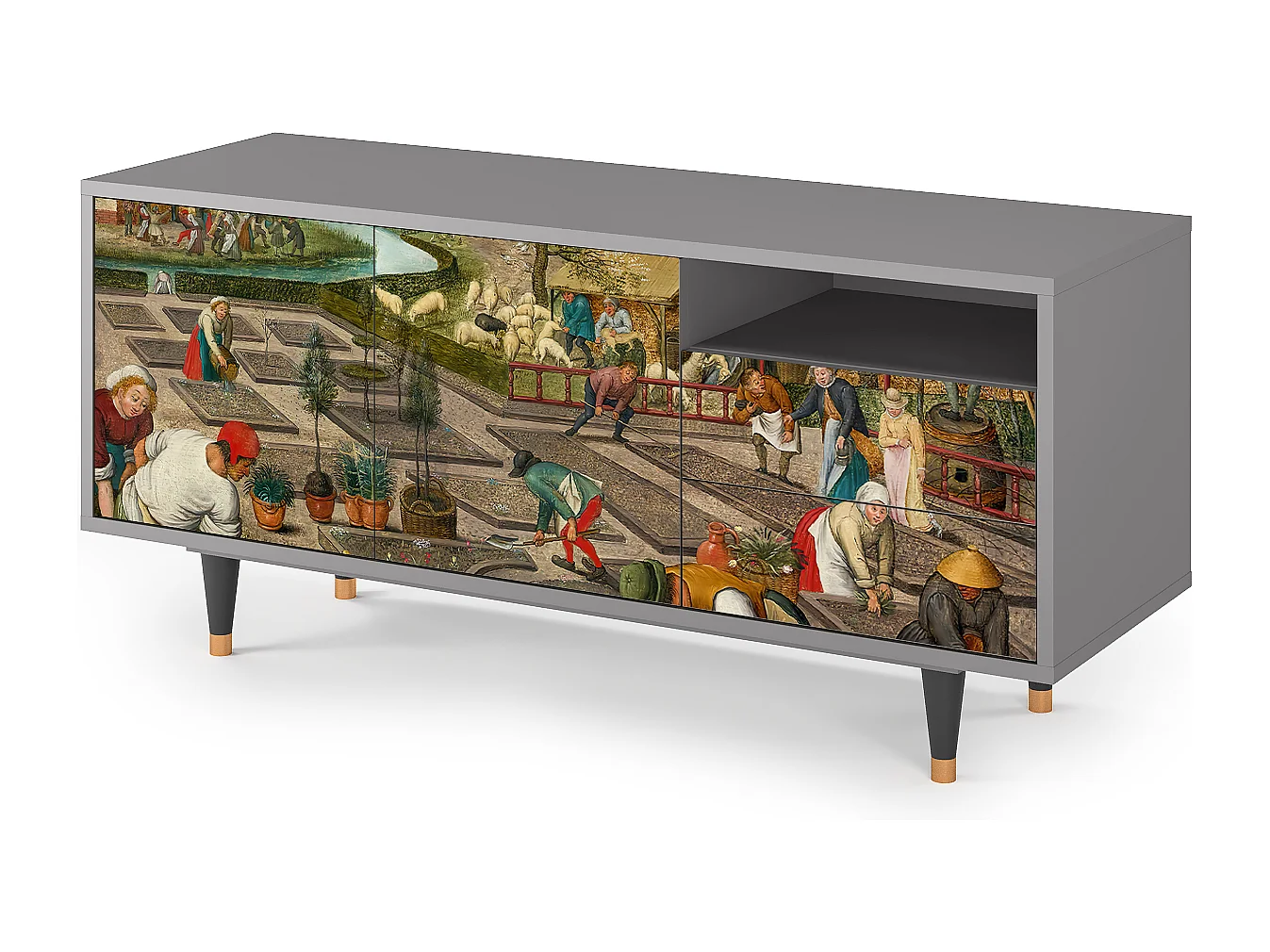 TV-Möbel - 125х56х41 cm - T7 - The Younger - Spring, Grau