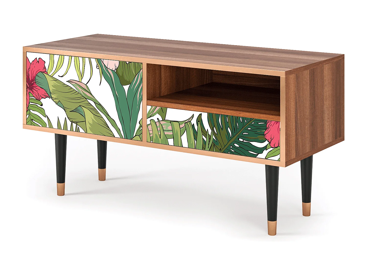 Szafka RTV - 115х59х48 cm - T3 - Verdant Tropics, Orzech