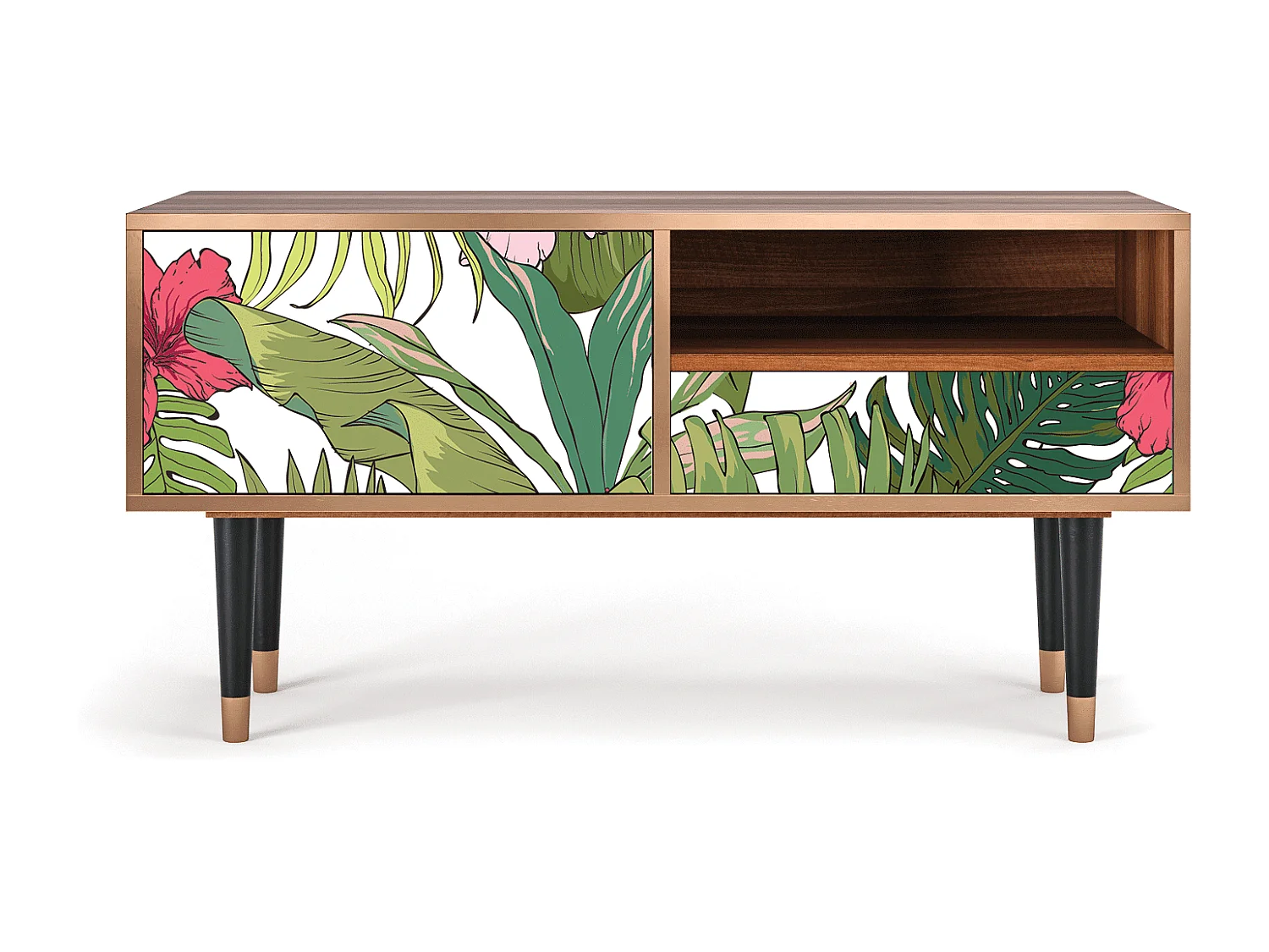 Mobile TV - 115х59х48 cm - T3 - Verdant Tropics, Noce