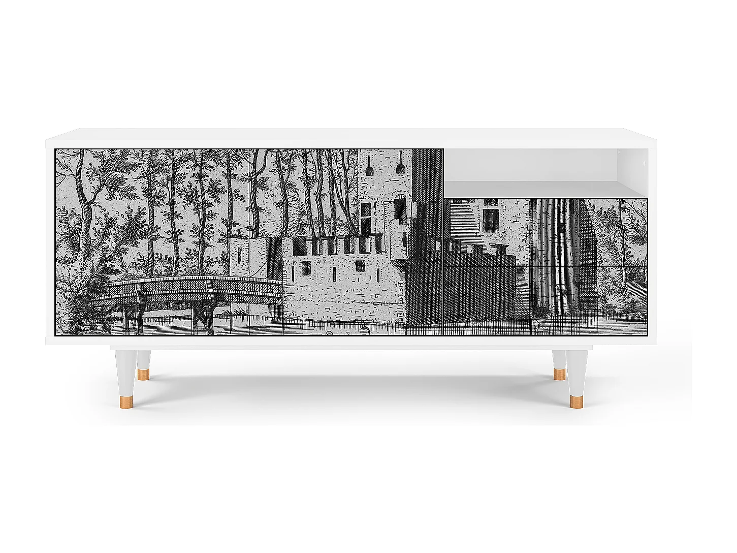 TV-Möbel - 125х56х41 cm - T7 - Castle by Breugel, Weiß