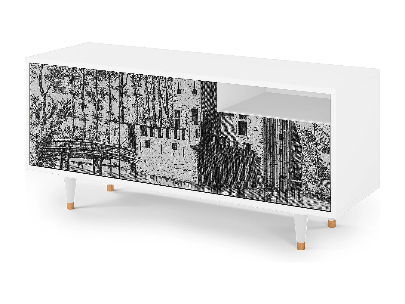 TV-Möbel - 125х56х41 cm - T7 - Castle by Breugel, Weiß