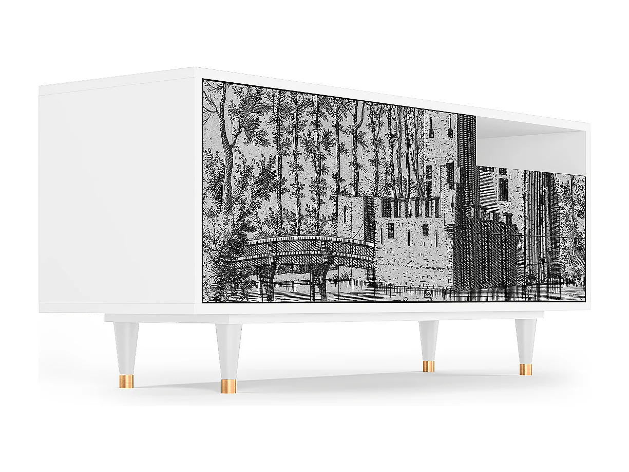 TV-Möbel - 125х56х41 cm - T7 - Castle by Breugel, Weiß