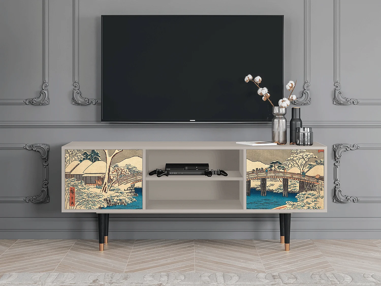 Mobile TV - 170х69х48 cm - T2 - Katabira River, Sabbia