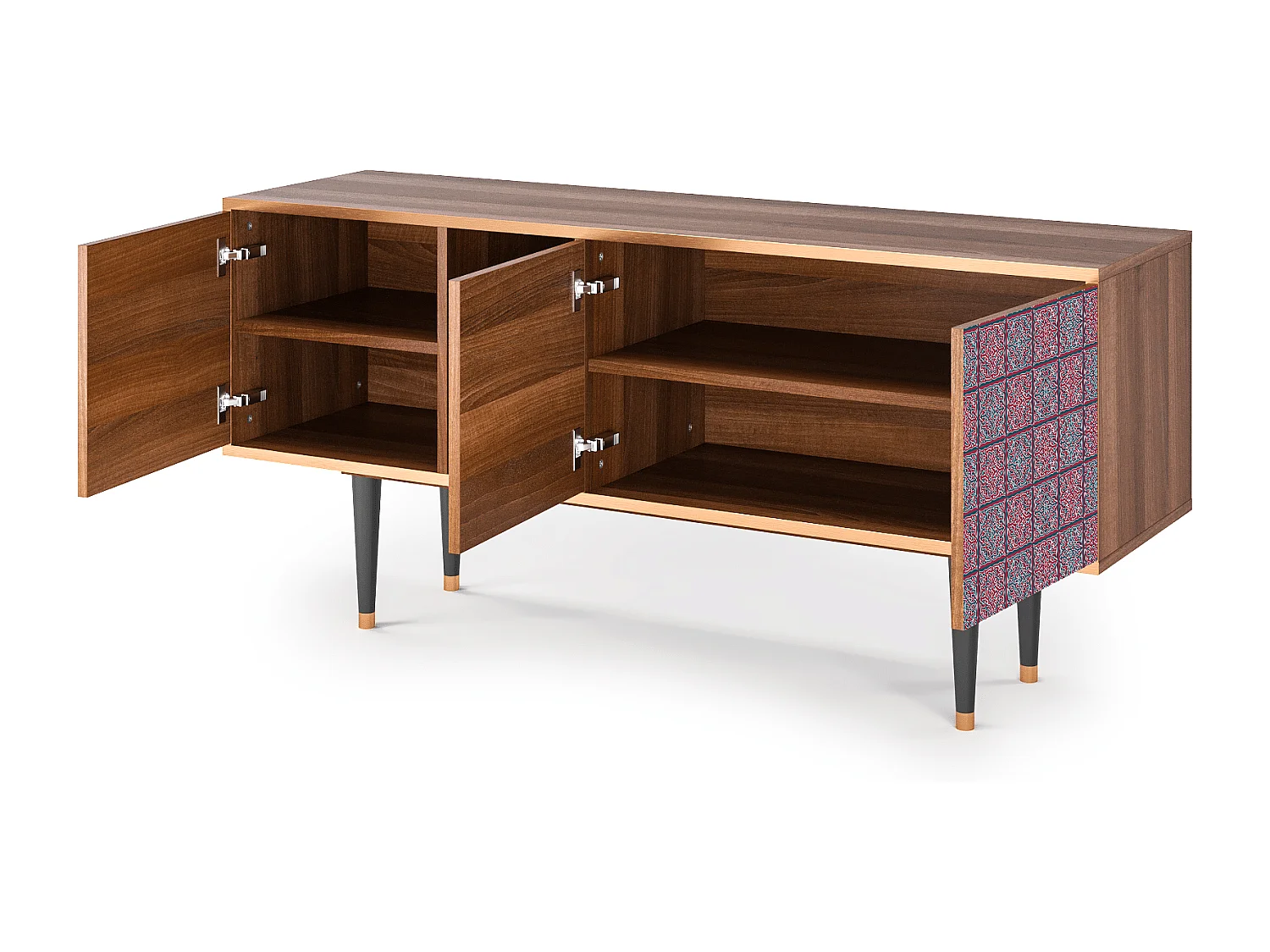 Szafka RTV - 150х69х41 cm - T5 - Riviera Mosaic, Orzech