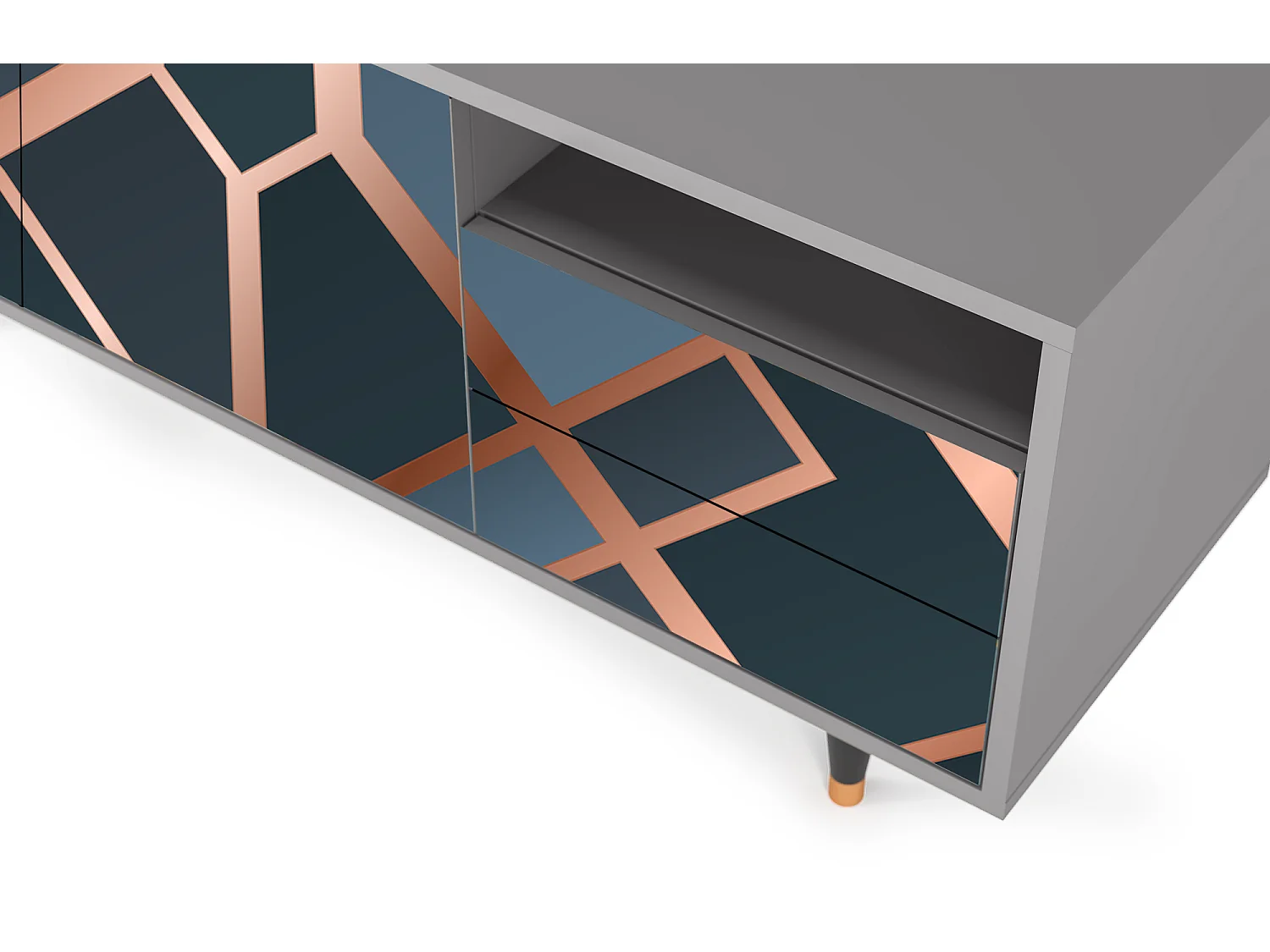 Szafka RTV - 125х56х41 cm - T7 - Ashy 1920', Szary
