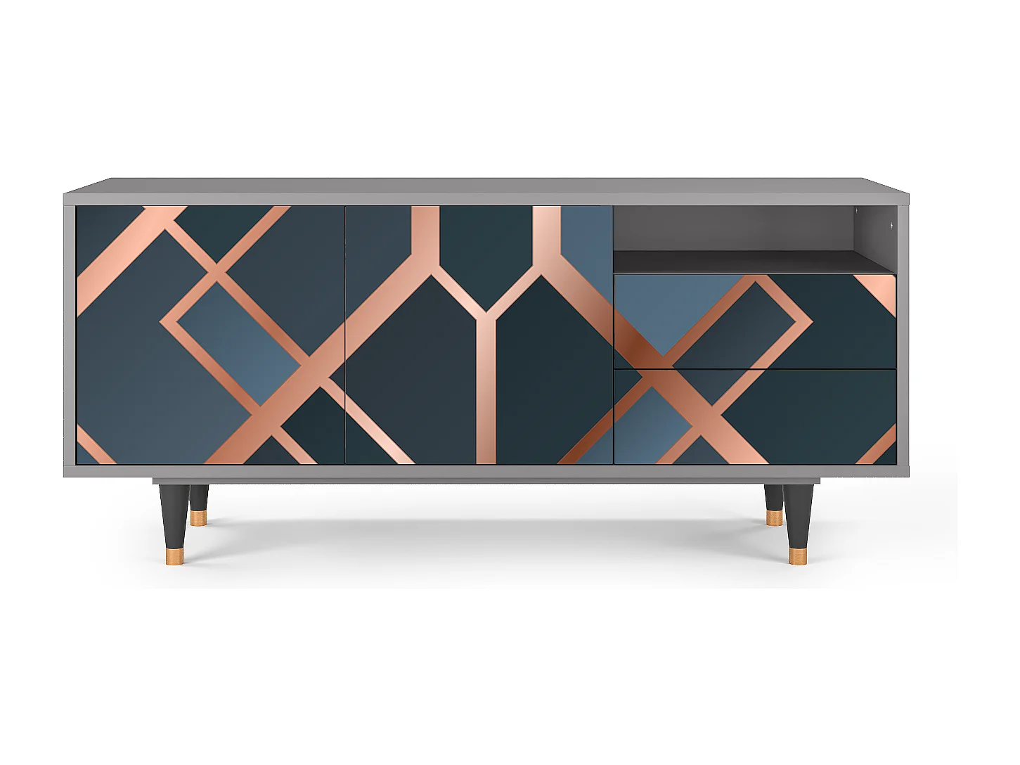 Meuble TV - 125х56х41 cm - T7 - Ashy 1920', Gris